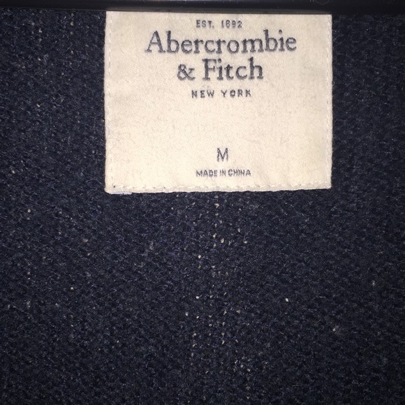 Abercrombie and Fitch gray & navy striped sweater - Picture 2 of 2